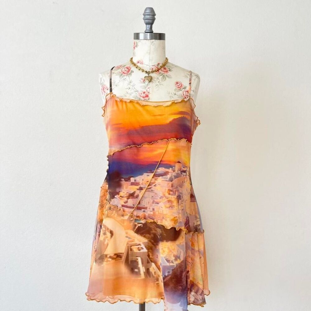 Urban Outfitters Sunset Mini Dress - Orange and Purple
